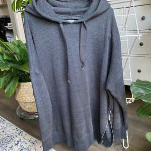 Aerie Side Zip Charcoal Grey Sweatshirt